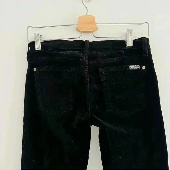 7 For All Mankind The Skinny Velvet Jeans Black Sz 27 - Picture 6 of 8